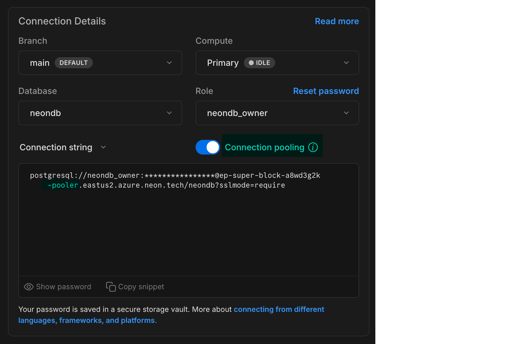 pooled connection string